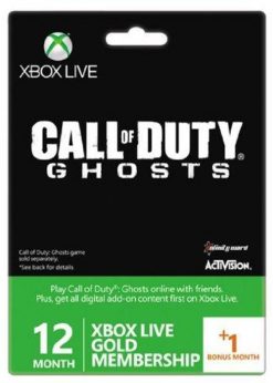 Купить 12 + 1 месяц золотого членства Xbox Live - Call of Duty Ghosts Branded (Xbox One/360) (Xbox Live)