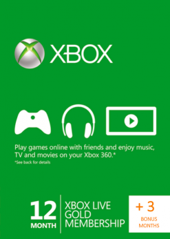 Buy 12 + 3 Month Xbox Live Gold Membership (Xbox One/360) (Xbox Live)