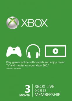 Buy 3 Month Xbox Live Gold Membership Card (Xbox One/360) (Xbox Live)