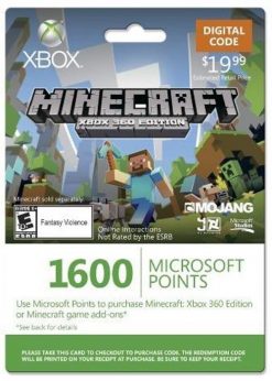 Buy Xbox Live 1600 Microsoft Points for Minecraft: Xbox 360 Edition (Xbox Live)