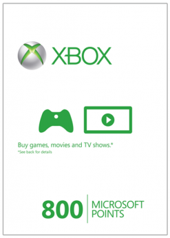 Buy Xbox Live 800 Microsoft Points (Xbox 360) (Xbox Live)