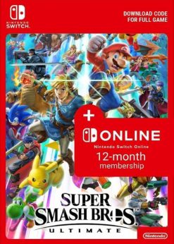Купить Super Smash Bros. Ultimate + 12-месячное членство Switch (EU & UK) (Nintendo)